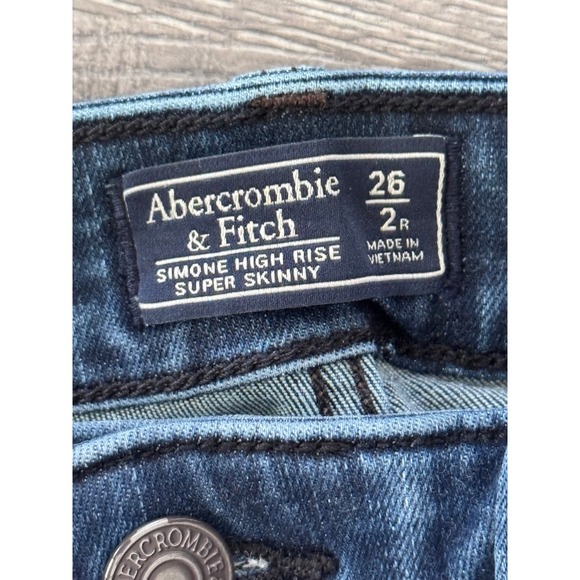 Abercrombie and Fitch super high rise super skinny jeans, denim size 26 size 2 - Picture 2 of 5